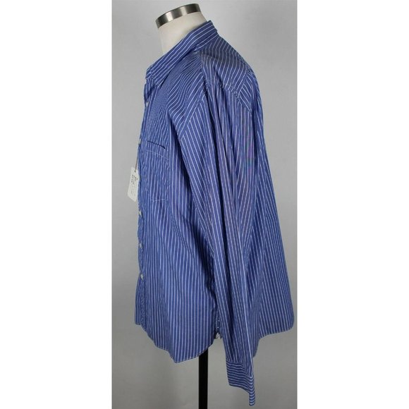 NWT J.Crew Slim Secret Wash L/S Button Down Shirt XL Blue Striped - Picture 5 of 7